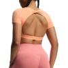 imageAoxjox Short Sleeve Crop Tops for Women Define Sculpt Workout Cropped T Shirt TopPapaya