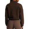 imageAoxjox Womens Cotton Short Jackets with Fleece Oversized Warm Autumn Winter Long Sleeve Cloud JacketFudge Coffee
