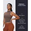 imageAoxjox Womens High Neck Sleeveless Vests Kim Cutout Tank Tops Gym Workout T Shirt TopFudge Coffee
