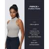 imageAoxjox Womens High Neck Sleeveless Vests Kim Cutout Tank Tops Gym Workout T Shirt TopMink
