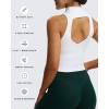 imageAoxjox Womens High Neck Sleeveless Vests Kim Cutout Tank Tops Gym Workout T Shirt TopWhite