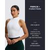 imageAoxjox Womens High Neck Sleeveless Vests Kim Cutout Tank Tops Gym Workout T Shirt TopWhite