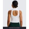 imageAoxjox Womens High Neck Sleeveless Vests Kim Cutout Tank Tops Gym Workout T Shirt TopWhite