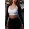 imageAoxjox Womens Long Sleeve Open Front Seamless Shrug Thumb Hole Crop Top Workout CardiganBlack