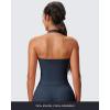 imageAoxjox Womens Sleeveless Hailey Halter Tank Tops Workout Athletics Gym Yoga Curve Longline Crop TopBlueberry