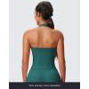 imageAoxjox Womens Sleeveless Hailey Halter Tank Tops Workout Athletics Gym Yoga Curve Longline Crop TopDeep Lagoon