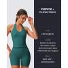 imageAoxjox Womens Sleeveless Hailey Halter Tank Tops Workout Athletics Gym Yoga Curve Longline Crop TopDeep Lagoon