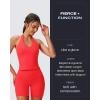imageAoxjox Womens Sleeveless Hailey Halter Tank Tops Workout Athletics Gym Yoga Curve Longline Crop TopFiery Coral
