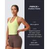 imageAoxjox Womens Sleeveless Hailey Halter Tank Tops Workout Athletics Gym Yoga Curve Longline Crop TopPastel Yellow