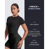 imageAoxjox Womens Workout Short Sleeve TShirts Crew Neck Baby Tee Without Padded Athletic Gym Yoga Crop TopsBlack
