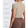 imageAoxjox Womens Workout Short Sleeve TShirts Crew Neck Baby Tee Without Padded Athletic Gym Yoga Crop TopsMink