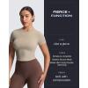 imageAoxjox Womens Workout Short Sleeve TShirts Crew Neck Baby Tee Without Padded Athletic Gym Yoga Crop TopsMink
