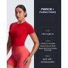 imageAoxjox Womens Workout Short Sleeve TShirts Crew Neck Baby Tee Without Padded Athletic Gym Yoga Crop TopsRacing Red