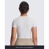 imageAoxjox Womens Workout Short Sleeve TShirts Crew Neck Baby Tee Without Padded Athletic Gym Yoga Crop TopsWhite
