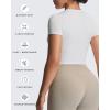 imageAoxjox Womens Workout Short Sleeve TShirts Crew Neck Baby Tee Without Padded Athletic Gym Yoga Crop TopsWhite
