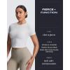 imageAoxjox Womens Workout Short Sleeve TShirts Crew Neck Baby Tee Without Padded Athletic Gym Yoga Crop TopsWhite