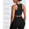 imageAoxjox Womens Workout Sleeveless Tank Tops Crew Neck Racer Back Baby Tee Breathable Without Padded Gym Yoga Crop TopBlack