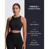 imageAoxjox Womens Workout Sleeveless Tank Tops Crew Neck Racer Back Baby Tee Breathable Without Padded Gym Yoga Crop TopBlack
