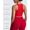 imageAoxjox Womens Workout Sleeveless Tank Tops Crew Neck Racer Back Baby Tee Breathable Without Padded Gym Yoga Crop TopRacing Red