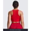 imageAoxjox Womens Workout Sleeveless Tank Tops Crew Neck Racer Back Baby Tee Breathable Without Padded Gym Yoga Crop TopRacing Red