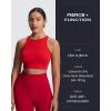 imageAoxjox Womens Workout Sleeveless Tank Tops Crew Neck Racer Back Baby Tee Breathable Without Padded Gym Yoga Crop TopRacing Red