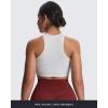 imageAoxjox Womens Workout Sleeveless Tank Tops Crew Neck Racer Back Baby Tee Breathable Without Padded Gym Yoga Crop TopWhite