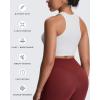 imageAoxjox Womens Workout Sleeveless Tank Tops Crew Neck Racer Back Baby Tee Breathable Without Padded Gym Yoga Crop TopWhite
