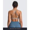 imageAoxjox Womens Workout Sports Bras Fitness Ivy Low Impact Bra Yoga Crop TankAiry Blue