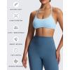 imageAoxjox Womens Workout Sports Bras Fitness Ivy Low Impact Bra Yoga Crop TankAiry Blue