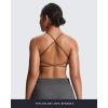 imageAoxjox Womens Workout Sports Bras Fitness Ivy Low Impact Bra Yoga Crop TankDandelion Brown
