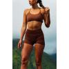 imageAoxjox Womens Workout Sports Bras Fitness Ivy Low Impact Bra Yoga Crop TankDandelion Brown