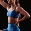 imageAoxjox Womens Workout Sports Bras Fitness Ivy Low Impact Bra Yoga Crop TankDirectoire Blue