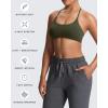 imageAoxjox Womens Workout Sports Bras Fitness Ivy Low Impact Bra Yoga Crop TankOlive Green