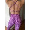 imageAoxjox Womens Workout Sports Bras Fitness Ivy Low Impact Bra Yoga Crop TankPurple Leaf Print