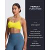 imageAoxjox Womens Workout Sports Bras Fitness Ivy Low Impact Bra Yoga Crop TankVibrant Yellow