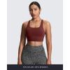 imageAoxjox Womens Workout Sports Bras High Impact Fitness Training Gym Khloe Bra Yoga Crop TankBurgundy Reddish Brown
