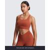 imageAoxjox Womens Workout Sports Bras High Impact Fitness Training Gym Khloe Bra Yoga Crop TankEarthy Brown