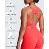 imageAoxjox Womens Workout Sports Bras High Impact Fitness Training Gym Khloe Bra Yoga Crop TankFiery Coral