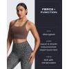 imageAoxjox Womens Workout Sports Bras High Impact Fitness Training Gym Khloe Bra Yoga Crop TankFudge Coffee