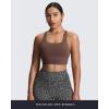 imageAoxjox Womens Workout Sports Bras High Impact Fitness Training Gym Khloe Bra Yoga Crop TankFudge Coffee
