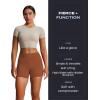 imageAoxjox Workout Biker Shorts for Women Tummy Control High Waisted Athletic Hidden Scrunch Gym Running Yoga Short 45quotDandelion Brown