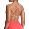 imageAoxjox Womens Workout Sports Bras Fitness Ivy Low Impact Bra Yoga Crop TankSalmon Rose