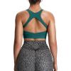 imageAoxjox Womens Workout Sports Bras High Impact Fitness Training Gym Khloe Bra Yoga Crop TankDeep Lagoon