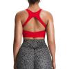 imageAoxjox Womens Workout Sports Bras High Impact Fitness Training Gym Khloe Bra Yoga Crop TankRacing Red