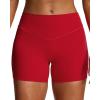 imageAoxjox Workout Biker Shorts for Women Tummy Control High Waisted Athletic Hidden Scrunch Gym Running Yoga Short 45quotRumba Red