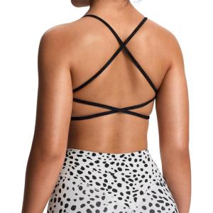 imageAoxjox Womens Workout Sports Bras Fitness Ivy Low Impact Bra Yoga Crop TankCloud Black