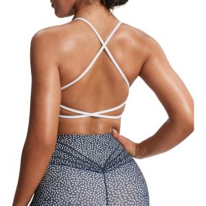 imageAoxjox Womens Workout Sports Bras Fitness Ivy Low Impact Bra Yoga Crop TankWhite