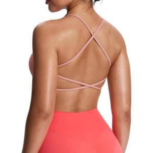 imageAoxjox Womens Workout Sports Bras Fitness Ivy Low Impact Bra Yoga Crop TankWoodrose