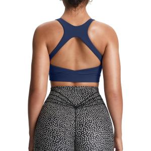 imageAoxjox Womens Workout Sports Bras High Impact Fitness Training Gym Khloe Bra Yoga Crop TankBellwether Blue