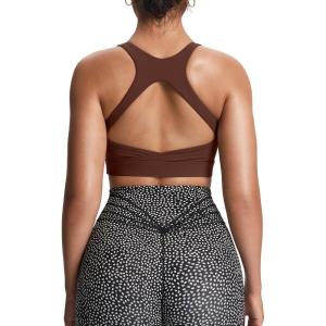 imageAoxjox Womens Workout Sports Bras High Impact Fitness Training Gym Khloe Bra Yoga Crop TankRum Raisin